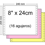 BASIC PAPEL CONTINUO COLOR  8" x 24cm 3T 1.000-PACK 824B3C